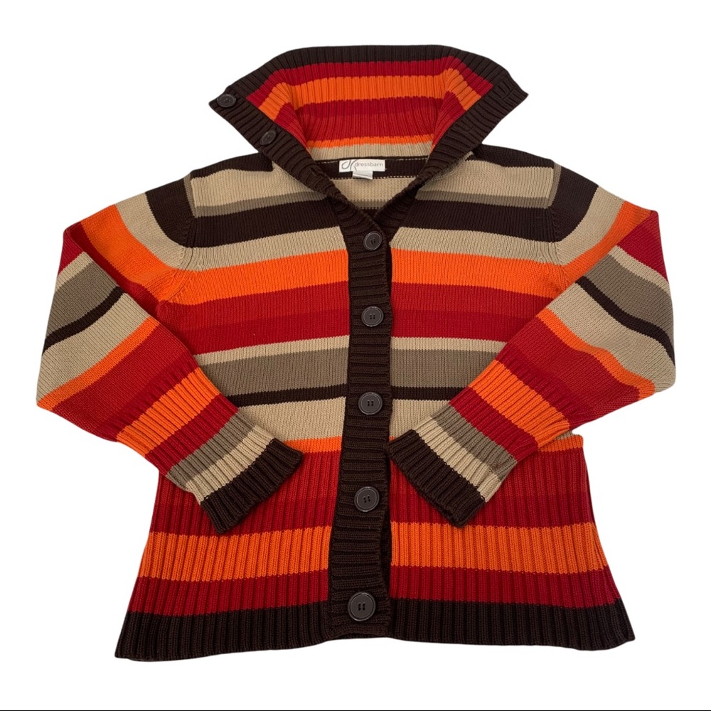 Vintage Dress Barn Women’s Striped Sweater in Autumn Colors